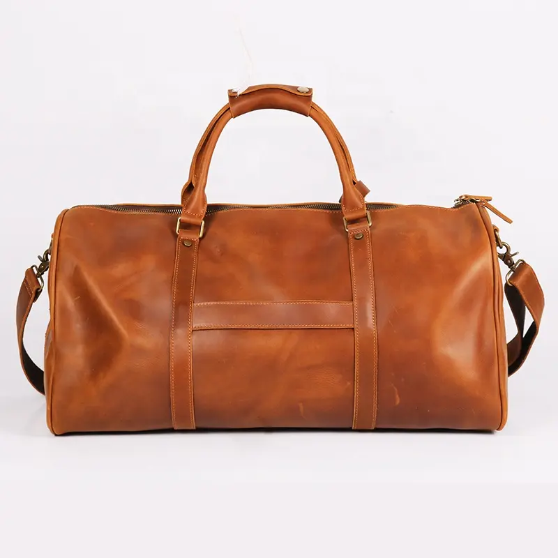 Changrong bolsa de couro personalizada, grande capacidade, masculina, para viagem, fim de semana