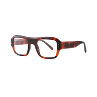 Montura de Gafas de Lectura de Acetato Geométrico Extra Grande con Aro Completo |   Gafas Ópticas Vintage Unisex Duraderas para Uso Diario