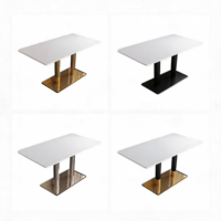 Tables à manger en marbre pour hôtels commerciaux, cafés, tables carrées/petites modernes et minimalistes, durables, faciles à nettoyer, pour les réunions