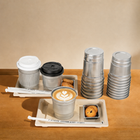 Gobelets en aluminium jetables de 16 oz (500 ml) avec couvercles, tasses isothermes pour boissons froides, pour fêtes, bière, café, bars, événements, Noël