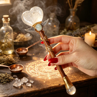 Vente en gros usine : Cystère magique en cristal naturel brut, pointe d'améthyste, baguette magique, ornement en cristal de guérison, décoration d'autel domestique, cadeau
