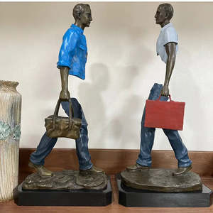 Statua in bronzo <span class=keywords><strong>Bruno</strong></span>: Scultura a grandezza naturale di due viaggiatori - Offerta imperdibile - Product Image 1