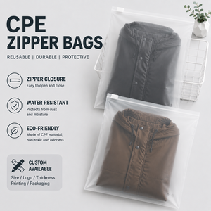 Sacs refermables CPE, réutilisables, durables, imperméables, impression en gravure, rangement et organisation pour chaussures et vêtements, personnalisation disponible - Product Image 1
