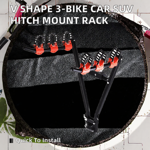Support de rangement pliable en aluminium pour vélos, capacité <span class=keywords><strong>3</strong></span> vélos, pour SUV, <span class=keywords><strong>porte</strong></span>-vélos de montagne, fixation extérieure sur <span class=keywords><strong>attelage</strong></span>, installation facile - Product Image 2