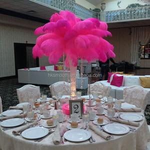 Plumes d'autruche artificielles blanches lisses en gros pour la décoration de centre de table de mariage - Product Image 3