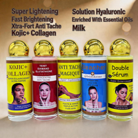 Sérum Multi-Éclaircissant en Gros 120ml Vitamine C Glutathion Kojic Collagène Hydratant Éclaircissant Unifiant le Teint