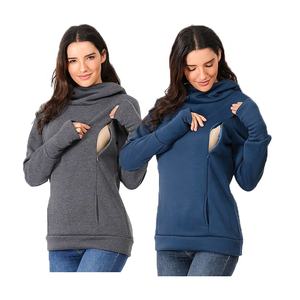 Maglietta Invernale per Allattamento e Maternità, Felpa con Cappuccio a Maniche Lunghe per Donne in Gravidanza - Product Image 1