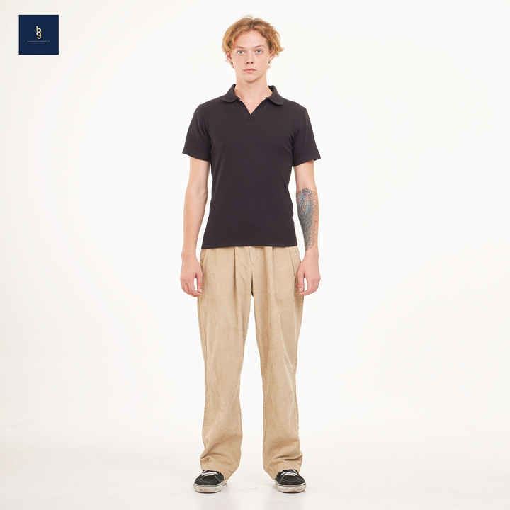 Best Design Apparel Casual Polo Men's T-Shirts Quick Dry Premium Cotton Fabric Black Color Activewear Short Sleeve from Thailand