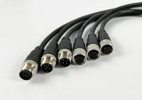 Kabel Daya USB Kustom QUANWEI M12 M16 2/3/4/5/6/7 Plug Male Konduktor Tembaga 6A Konektor DC Selubung PVC Tahan Tekanan 300V