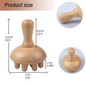 Vente en gros de tasses corporelles avec logo personnalisé outils de <span class=keywords><strong>massage</strong></span> outils de <span class=keywords><strong>massage</strong></span> outils de thérapie du bois en forme de champignon - Product Image 3
