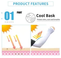 Manchons de protection solaire respirants en fibre de polyester, couvre-mains anti-UV rafraîchissants pour la course, le cyclisme et la pêche