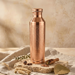 ขวดน้ำทองแดง ดีไซน์แบบจีนโบราณ พกพาสะดวก พร้อมฝาปิด - Product Image 1