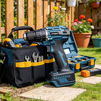 Kit perceuse-visseuse sans fil 21V, perceuse électrique rechargeable, ensemble d'outils électriques pour le bois, le métal et les travaux domestiques