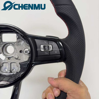 Volant en cuir en gros pour VW Volkswagen Golf MK6 7 7.5 GTI GTD GTE R Passat B8 R Polo MK5 MK6 MK7 avec bande rouge