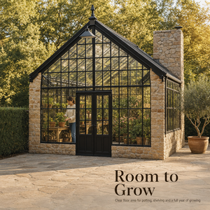 Serre en verre et aluminium, véranda, maison de jardin, <span class=keywords><strong>solarium</strong></span> avec base en pierre, taille personnalisée pour jardin, patio, aménagement paysager - Product Image 6