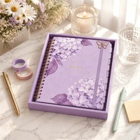 Carnet de notes spirale Yihe New 8,5 x 11 Hortensia avec options de coffret cadeau Noël/mariage disponibles