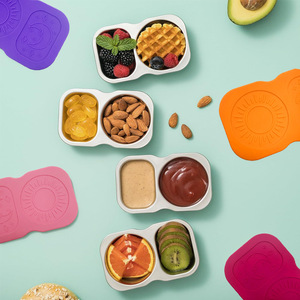 Wholesale Reusable Double <b>Compartment</b> Salad Dressing Containers Stainless Steel <b>Lunch</b> <b>Box</b> Snack <b>with</b> Lid - Product Image 1