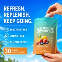 Chewing-gum électrolytique sans sucre, saveur tropicale, supplément d'hydratation sportive portable à croquer, étiquette privée personnalisée