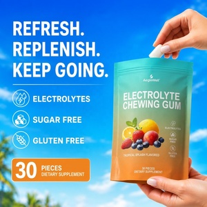 Chewing-gum électrolytique sans sucre, saveur tropicale, supplément d'hydratation sportive portable à croquer, étiquette privée personnalisée - Product Image 4