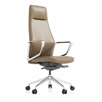 Chaise de bureau moderne en cuir à dossier haut, personnalisable directement en usine, chaise pivotante ergonomique, chaise de direction pour bureau à domicile, base en métal durable
