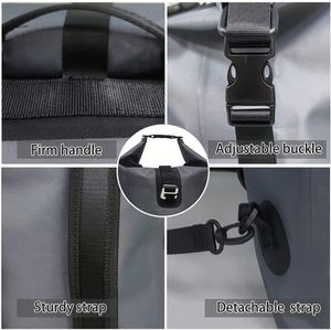 Ba lô du lịch chống nước PVC in logo tùy chỉnh, ba lô chống nước kiểu cuốn, túi khô dành cho chèo thuyền kayak, đi bộ đường dài, cắm trại, bơi lội, tập gym, thể thao - Product Image 5