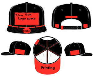 قبعة سناب باك مخصصة للرجال بمقاس كبير جداً <span class=keywords><strong>XXXL</strong></span>، قبعة تراكر بحافة مسطحة من 5 ألواح مع تطريز ثلاثي الأبعاد على شكل قرن ثور - Product Image 3