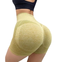 Celana Pendek Olahraga Yoga, Legging Pinggang Tinggi Pengencang Perut, Celana Olahraga Seamless Peach-butt Cepat Kering untuk Wanita