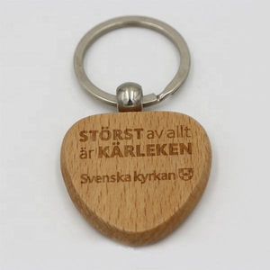Porte-clés rond en bois de hêtre durable, personnalisable et gravable, avec impression en typographie pour mousquetons et promotions - Product Image 4