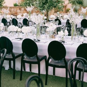 スタッキングバンケットホールイベント結婚式のための豪華な屋外クリアアクリルブラックゴーストチェア - Product Image 6