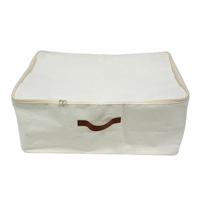 <span class=keywords><strong>Grand</strong></span> sac de rangement robuste en toile épaisse avec fermeture éclair et poignées pour vêtements - Product Image 5