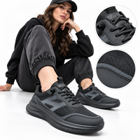 Baskets basses à semelle épaisse pour hommes, avec empeigne en maille respirante et lacets, pour la gym, le sport urbain, la marche et le style décontracté
