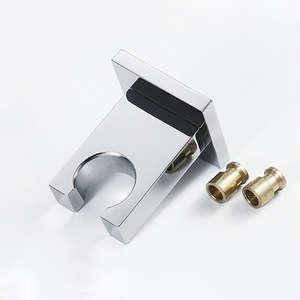Support de pommeau de douche réglable en laiton massif finition chrome moderne avec support pour accessoires de robinetterie de salle de bain - Product Image 5