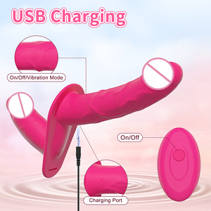 Vibrador Doble para <span class=keywords><strong>Lesbianas</strong></span> con Control Remoto de 10 Frecuencias, Dispositivo con Forma de Pene, Masturbador Femenino, Juguetes Sexuales para Parejas - Product Image 5