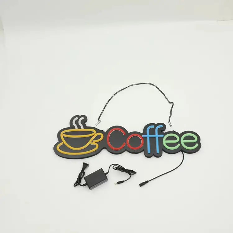 Welkom Custom Shop Creatieve Modellering Led Koffie Elektronisch Neon Bord