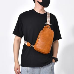 Мужская портативная водонепроницаемая сумка-слинг из искусственной кожи с несколькими карманами в винтажном стиле для поездок на работу или в подарок - Product Image 6