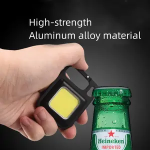 Multi-functional Mini Keychain Rechargeable Portable Magnetic COB LED High Brightness Outdoor Camping Work Light Flashlight