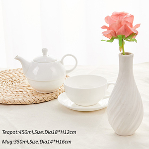 Théière en céramique personnalisée pour un jeu, théière avec tasse et soucoupe, pot jetable à usage unique en porcelaine - Product Image 6