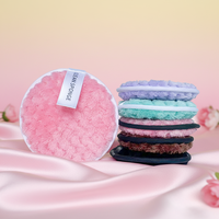 Tampons démaquillants réutilisables super doux et épais, best-sellers, en forme d'ananas, en coton microfibre, éponge circulaire