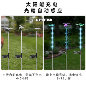 Luz Solar LED para Jardín con Forma de Colibrí, Mariposa y Libélula, Decoración para Exteriores, Césped y Caminos - Product Image 2