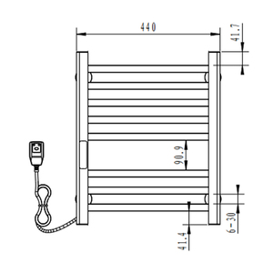 Toallero Eléctrico Moderno de Aluminio Espacial con Calefacción, Adhesivo, Montado en Pared, Impermeable, Negro, con Calentador para Baño y Hotel <span class=keywords><strong>MUBI</strong></span> - Product Image 5