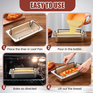 Quick Shipment Reusable <b>Silicone</b> Bread Loaf Pan Liners Food Safe Nonstick <b>Baking</b> Liner <b>Baking</b> Mats for 9.5 X 5 Inch Loaf Pan - Product Image 4