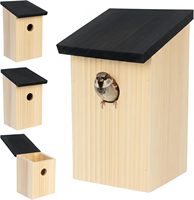 Nichoirs pour moineaux et charis, trou d'entrée de 32 mm, rabat de toit, nichoir suspendu, naturel/vert