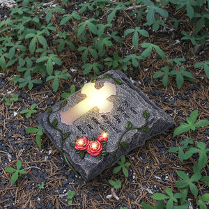 Cruz DE <span class=keywords><strong>LA</strong></span> <span class=keywords><strong>Biblia</strong></span> Jardín Luces solares Memorial Grave Stone Lawn Yard Patio Cementerio Decoraciones para seres queridos Resina Artesanía - Product Image 6