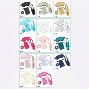 ชุดหน้ากากปิดตาสำหรับเดินทาง4ชิ้น/เซ็ตผ้าซาตินพร้อมถุงรูดและยางรัดผมแบบมัดผม - Product Image 2