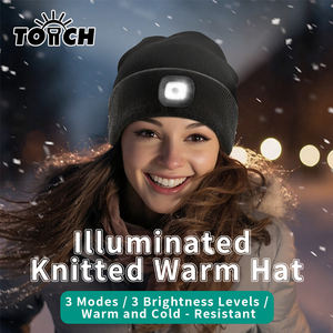 Bonnet en tricot LED unisexe pour adultes et adolescents, bonnet lumineux d'hiver pour la course nocturne, le <span class=keywords><strong>jogging</strong></span>, bonnet chaud en tricot avec <span class=keywords><strong>lampe</strong></span> <span class=keywords><strong>frontale</strong></span> - Product Image 1