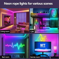 Bande lumineuse LED néon RGB 12V intelligente Tuya Wifi Bluetooth DIY flexible ruban étanche néon corde lumineuse 5m 10m