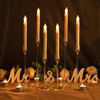 6 pièces de chandeliers personnalisés en cristal, ménorahs en acrylique, centre de table pour décoration de table et de mariage