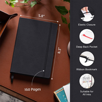 Carnet de notes A5 ligné à couverture rigide avec logo personnalisé, bloc-notes professionnel avec élastique, fournitures de bureau et scolaires en cuir