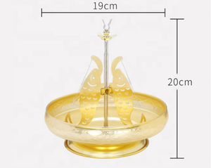 Porte-encens en laiton doré D19*H20cm pour méditation de grande taille - Product Image 3