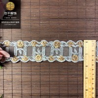 LEIXUSI Ruban de dentelle en polyester bicolore de 2 cm, ruban brodé pour tenues de poupées vintage, tissu de canapé, accessoires de bricolage, vente en gros